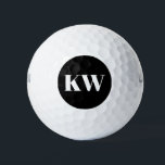 Modern Black White Monogram Initials Personalised Golf Balls<br><div class="desc">Modern Black White Monogram Initials Personalised Golf Balls</div>
