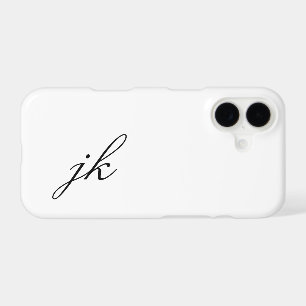 Modern Black White Monogram Name