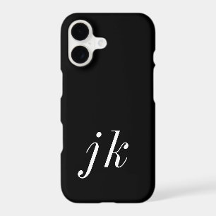 Modern Black White Monogram Name