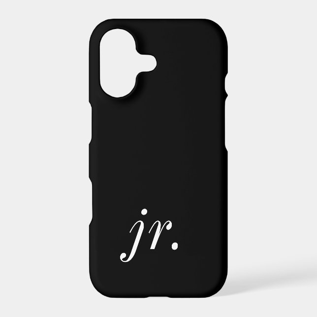 Modern Black White Monogram Name (Back)