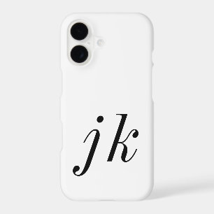 Modern Black White Monogram Name