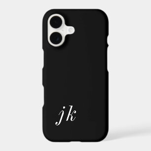 Modern Black White Monogram Name