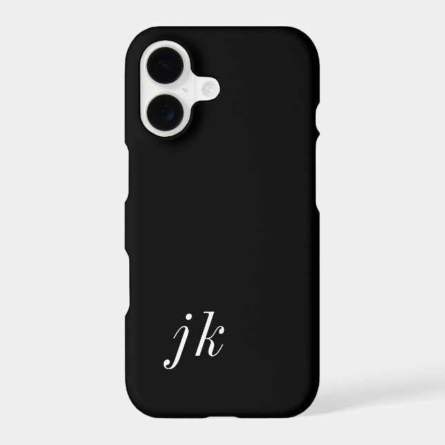 Modern Black White Monogram Name (Back)