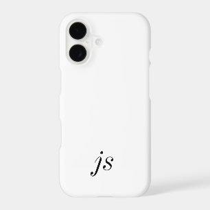 Modern Black White Monogram Name