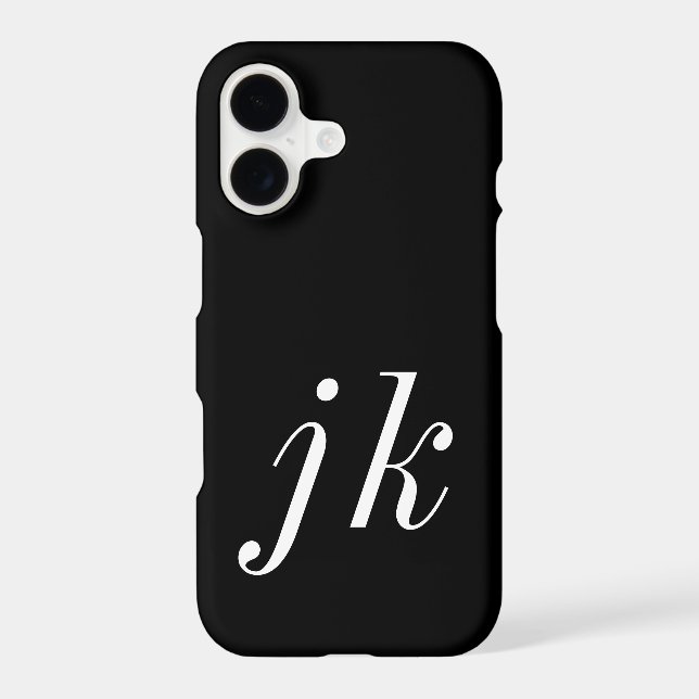 Modern Black White Monogram Name (Back)