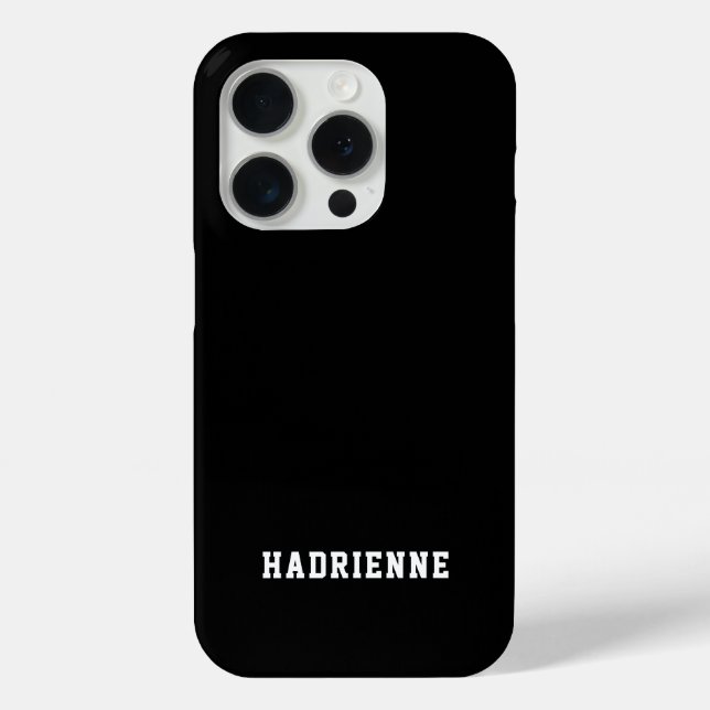 Modern Black White Monogram Name Case-Mate iPhone Case (Back)
