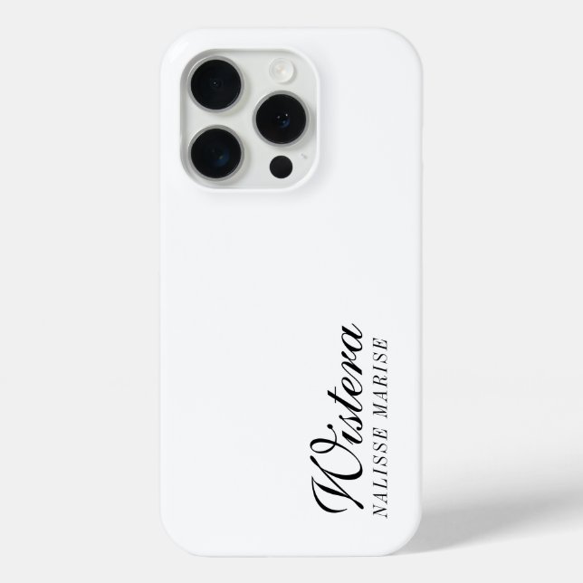 Modern Black White Monogram Name Case-Mate iPhone Case (Back)