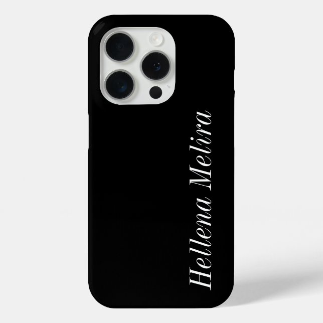 Modern Black White Monogram Name Case-Mate iPhone Case (Back)