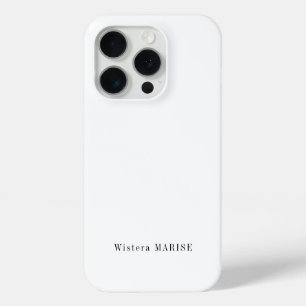 Modern Black White Monogram Name iPhone 15 Pro Case