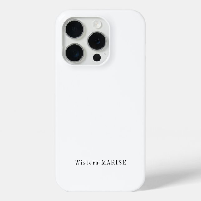 Modern Black White Monogram Name Case-Mate iPhone Case (Back)