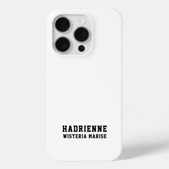 Modern Black White Monogram Name Case-Mate iPhone Case (Back)