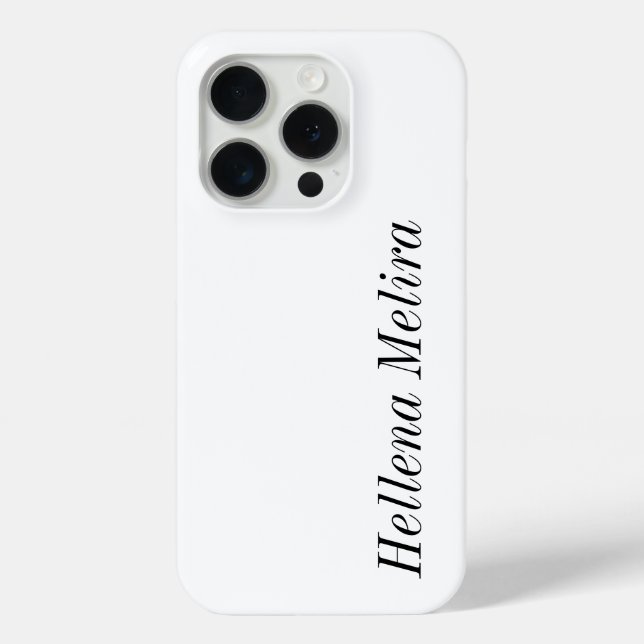 Modern Black White Monogram Name Case-Mate iPhone Case (Back)