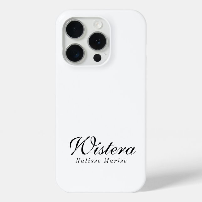 Modern Black White Monogram Name Case-Mate iPhone Case (Back)