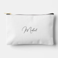 Modern Black White Monogram Travel Cosmetic Golf