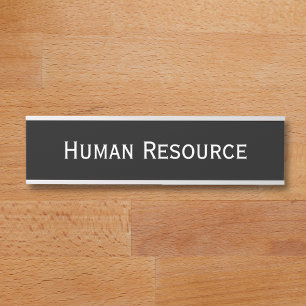 Modern Black White Office Room Department Name Door Sign