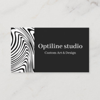 Modern Black White Op Art Business Card