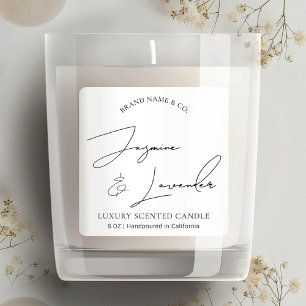Modern Black White Packaging Candle Label