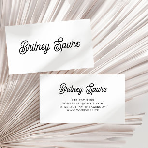 Modern Black White Personalised Monogram and Name  Business Card