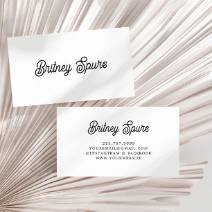 Modern Black White Personalised Monogram and Name Business Card