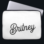 Modern Black White Personalised Monogram and Name  Laptop Sleeve<br><div class="desc">The Modern Black White Personalised Monogram and Name Laptop Sleeve would be a stylish and protective accessory for your laptop. The sleek black and white design, combined with personalised details, adds a touch of sophistication while safeguarding your device. It’s ideal for both professional and personal use, providing a blend of...</div>