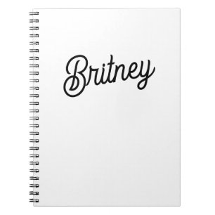 Modern Black White Personalised Monogram and Name Notebook