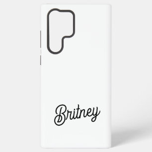 Modern Black White Personalised Monogram and Name Samsung Galaxy Case