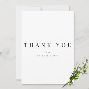 Modern Black & White Personalised Thank you Card