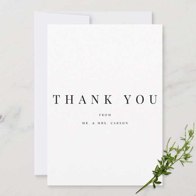 Modern Black & White Personalised Thank you Card (Creator Uploaded)