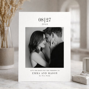 Modern Black & White Photo Wedding Save the Date