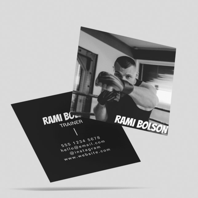 Modern Black & White Photography Professional Square Business Card (Creator Uploaded)