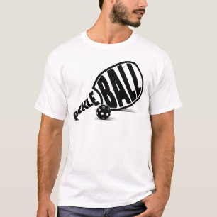Modern Black White Pickleball Paddle T-Shirt