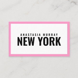Modern Black White Pink Minimalist Luxury Boutique Business Card