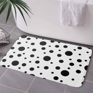 Modern Black White Polka Dot Bath Mat