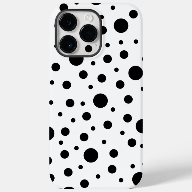 Modern Black White Polka Dot Case-Mate iPhone Case (Back)
