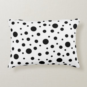 Modern Black White Polka Dot Decorative Cushion