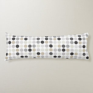 Modern black white polka dots pattern monogram body cushion