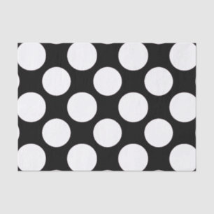 Modern Black White Polka Dots Pattern Tissue Paper