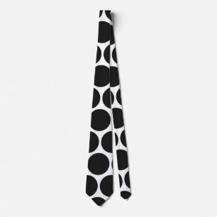 MODERN BLACK, WHITE POLKA DOTS TIE