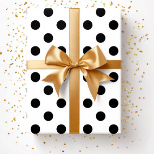 Modern Black White Polka Dots  Wrapping Paper
