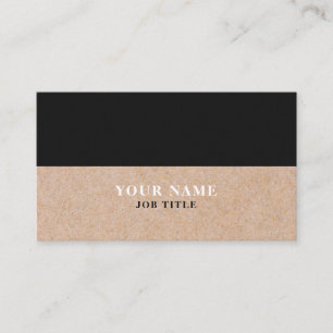 Modern Black White PRINTED Kraft Business Card