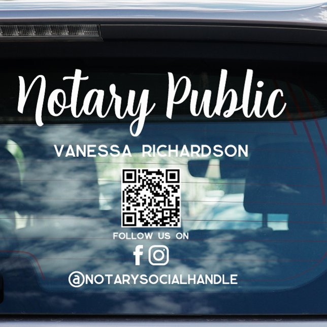 Modern Black & White QR Code Notary Follow Us (Creator Uploaded)