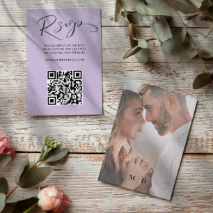Modern Black & White QR Code RSVP Wedding
