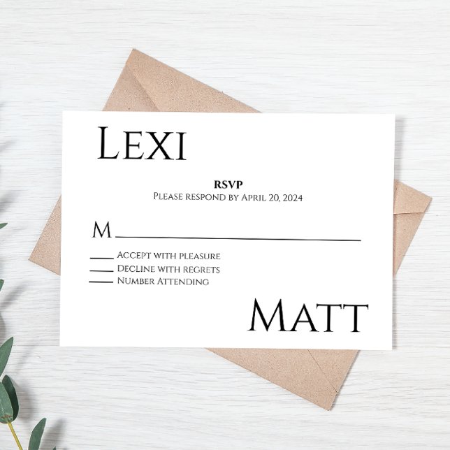Modern Black White RSVP Card (Creator Uploaded)