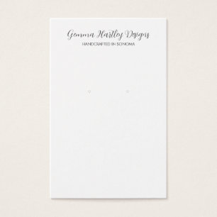 Modern Black White Script Earring Display Cards