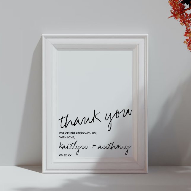 Modern Black & White Script Minimalistic Wedding Poster (Creator Uploaded)