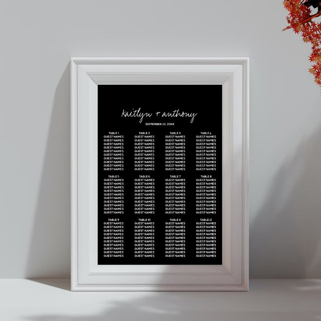 Modern Black & White Script Minimalistic Wedding Poster (Creator Uploaded)