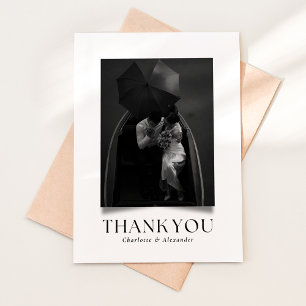 Modern Black & White Shadow Effect Thank you card
