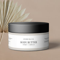 Modern Black & White Simple Body Butter 4OZ Jar