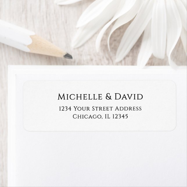 Modern Black White Simple Return Address Label (Insitu)