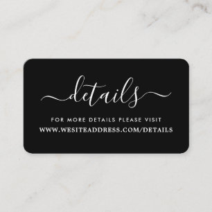 Modern Black & White Simple Script Details Enclosure Card